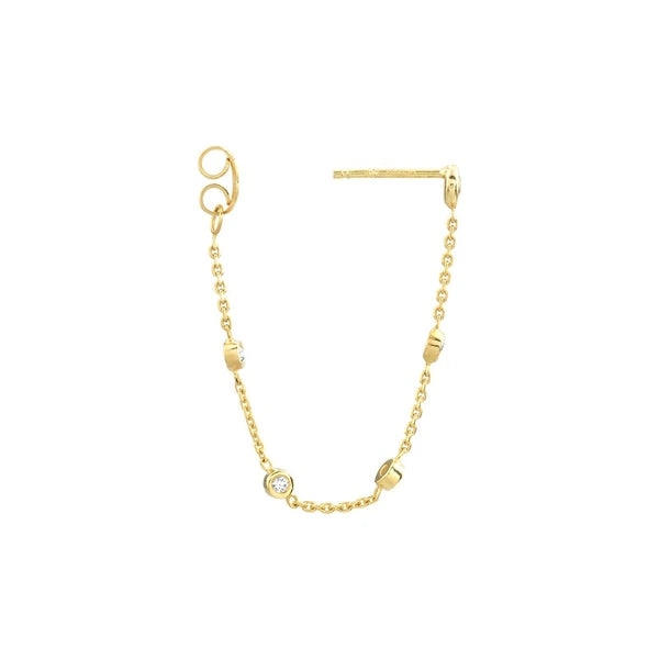 Bezel Diamond Chain Front-to-Back Earrings