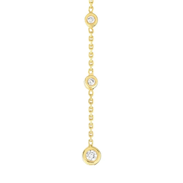 Bezel Diamond Chain Front-to-Back Earrings