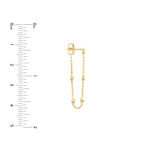 Bezel Diamond Chain Front-to-Back Earrings