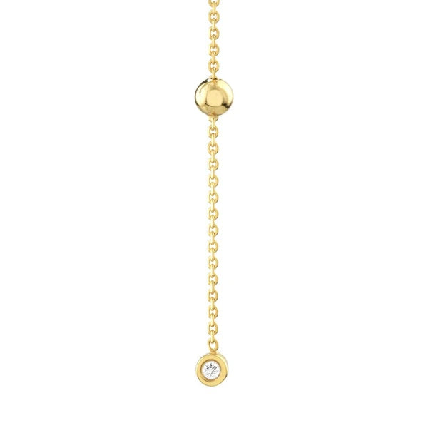 AlterN/Ating Bezel Diamond & Bead Front & Back Earrings