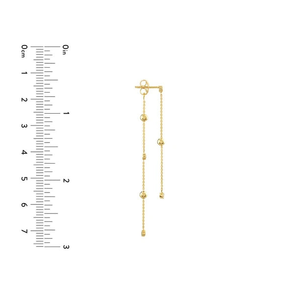 AlterN/Ating Bezel Diamond & Bead Front & Back Earrings