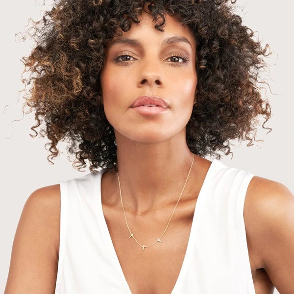 Triple Cross with Diamond Necklace