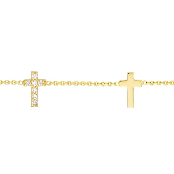 Triple Cross with Diamond Bracelet