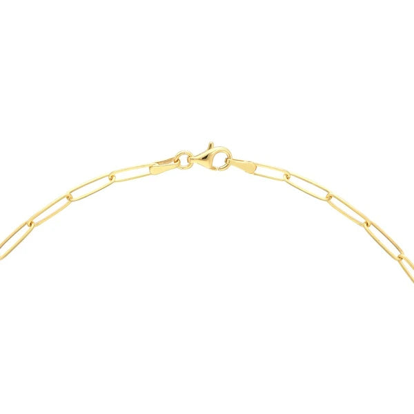 Bezel Diamond Ring Paper Clip Necklace