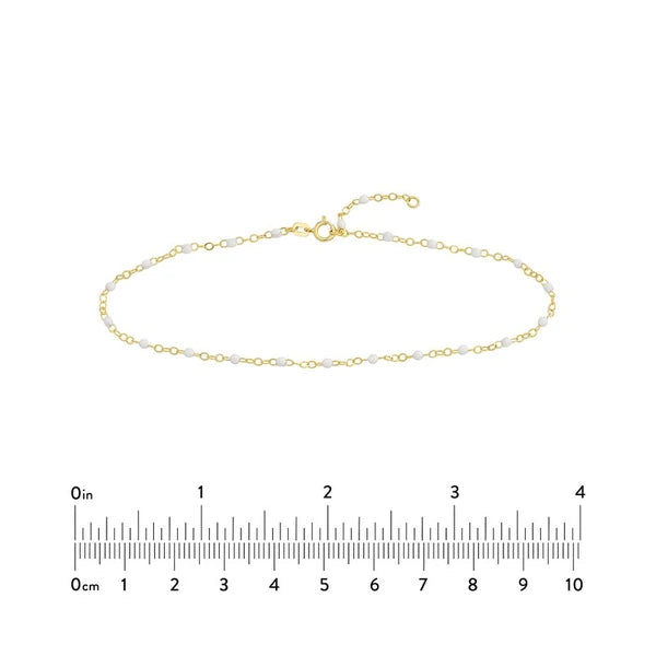White EN/Amel Bead on Piatto Chain