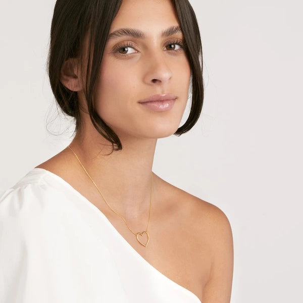 Diamond Row Open Heart Necklace