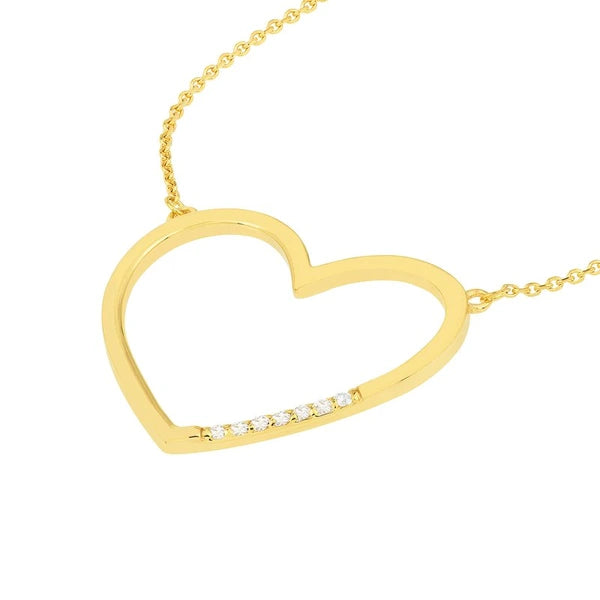 Diamond Row Open Heart Necklace