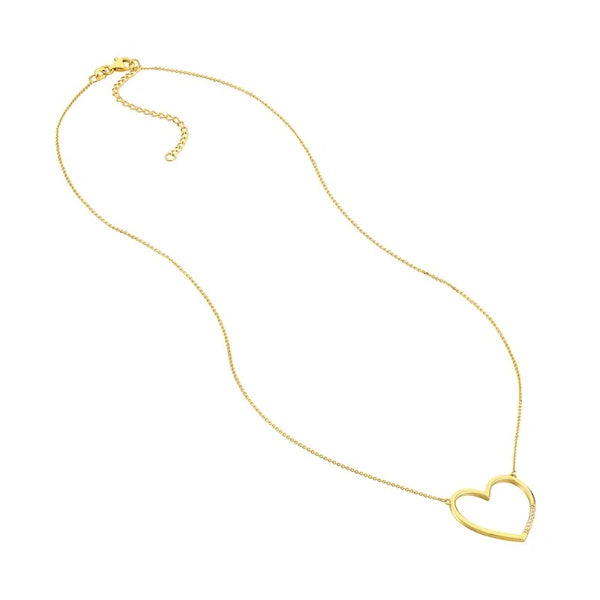 Diamond Row Open Heart Necklace