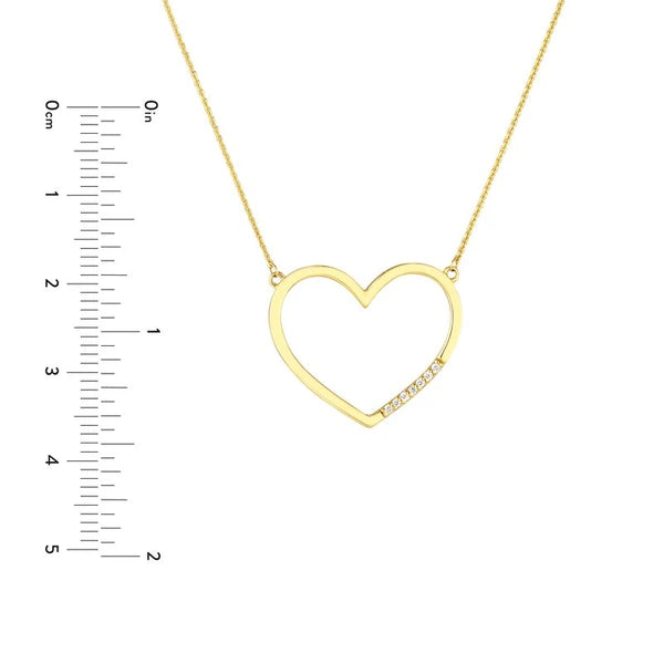 Diamond Row Open Heart Necklace