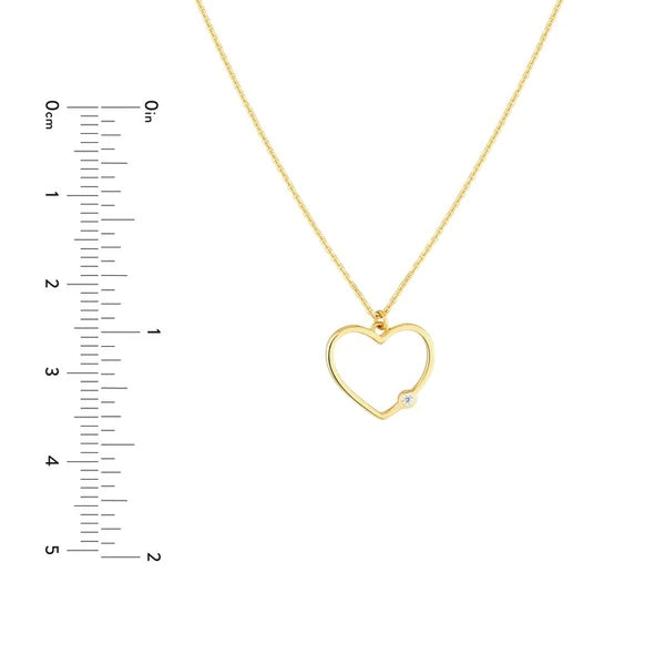 Open Heart Diamond Bezel Necklace