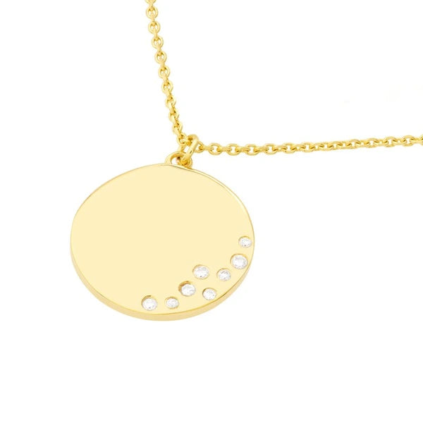Scattered Diamond Medallion Necklace