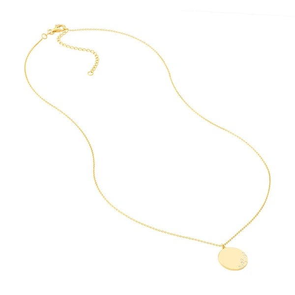 Scattered Diamond Medallion Necklace
