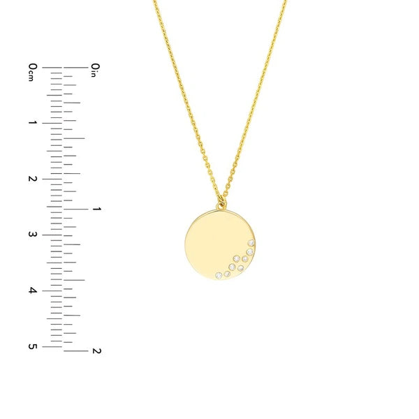 Scattered Diamond Medallion Necklace