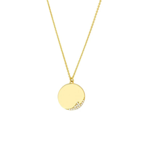 Diamond Wave Medallion Necklace
