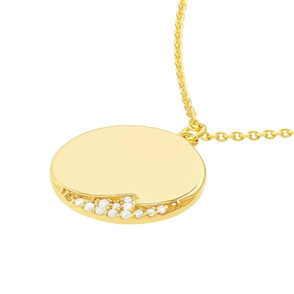 Diamond Wave Medallion Necklace