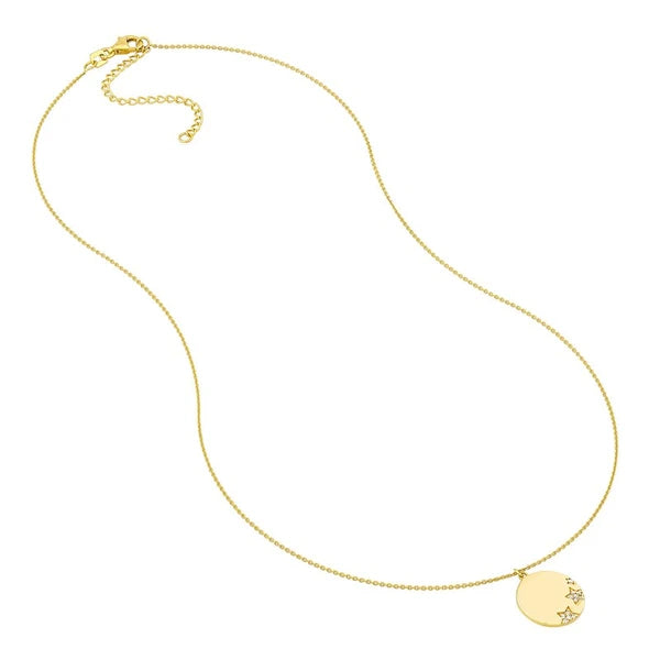 Diamond Stars Medallion Necklace