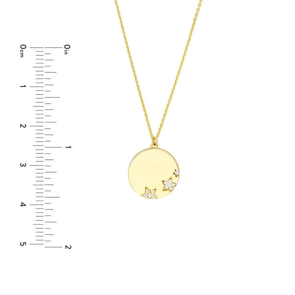 Diamond Stars Medallion Necklace