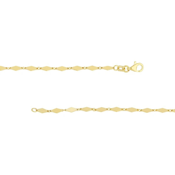 Diamond-Shaped Flat Link Chain