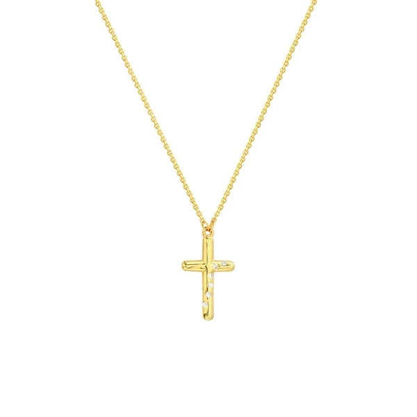 Diamond Scattered Cross Necklace
