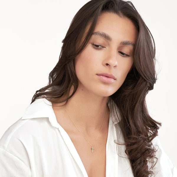 Diamond Scattered Cross Necklace