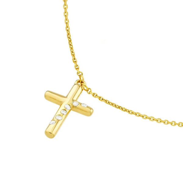 Diamond Scattered Cross Necklace
