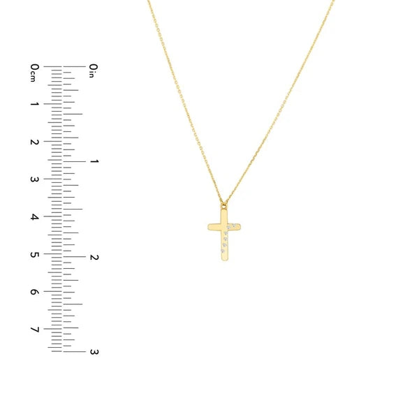 Diamond Scattered Cross Necklace