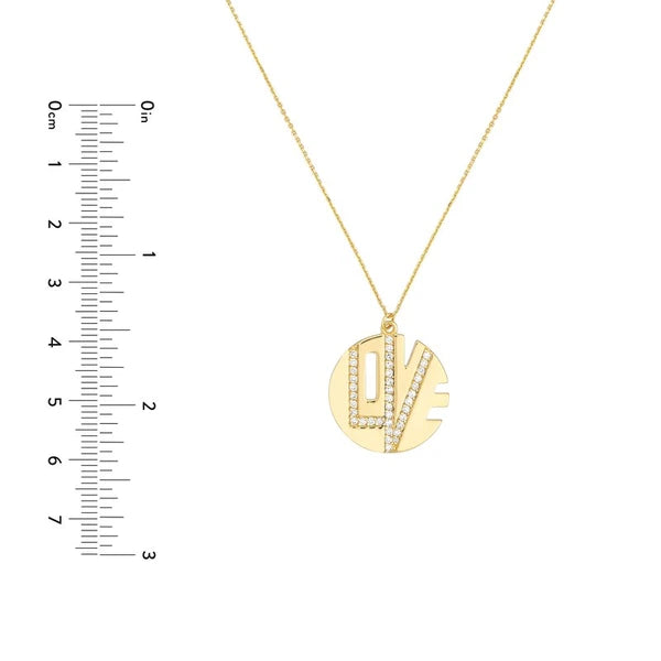 Diamond Love Cutout Medallion Necklace