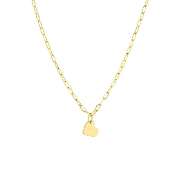 Dangle Heart Paper Clip Necklace
