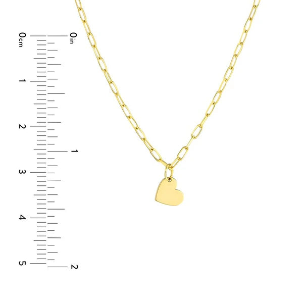Dangle Heart Paper Clip Necklace