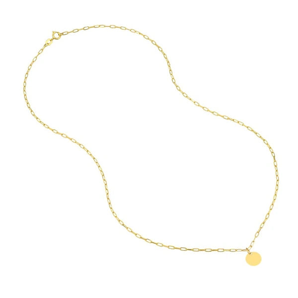 Dangle Disk Paper Clip Necklace