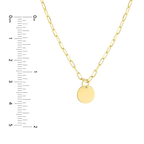 Dangle Disk Paper Clip Necklace