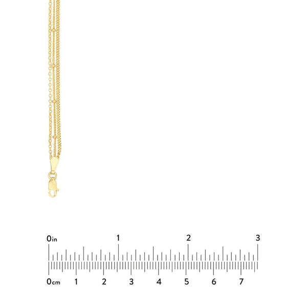 Rolo/Saturn/Curb Triple Chain Necklace