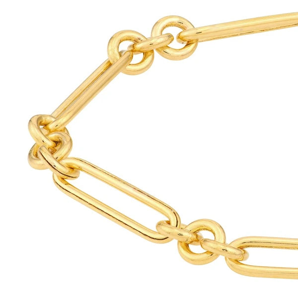 3+1 Hollow Fancy Rounded Paper Clip Chain with Pear Lock
