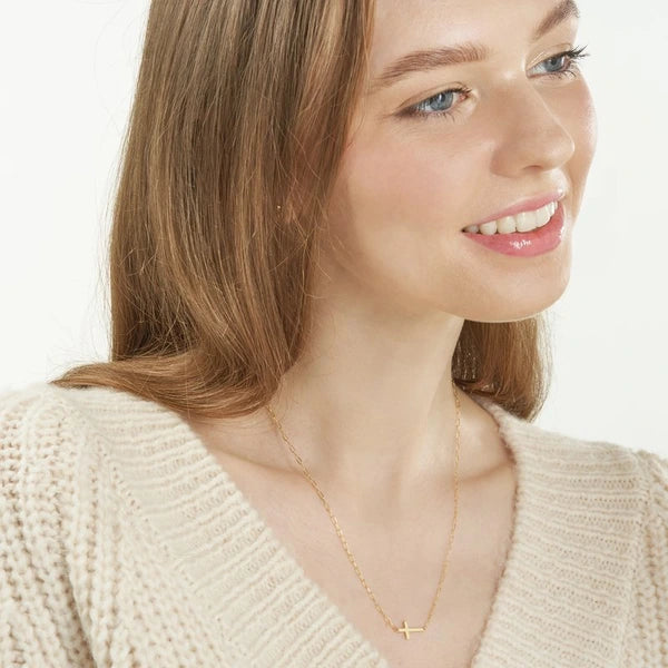 E2W Cross Paper Clip Necklace