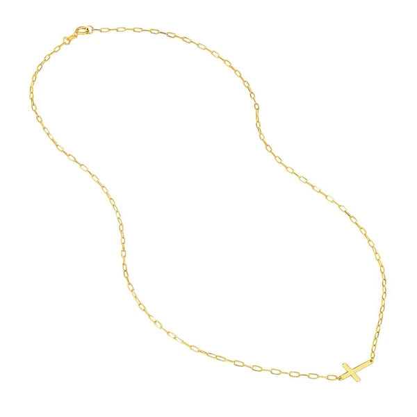 E2W Cross Paper Clip Necklace