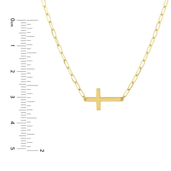 E2W Cross Paper Clip Necklace