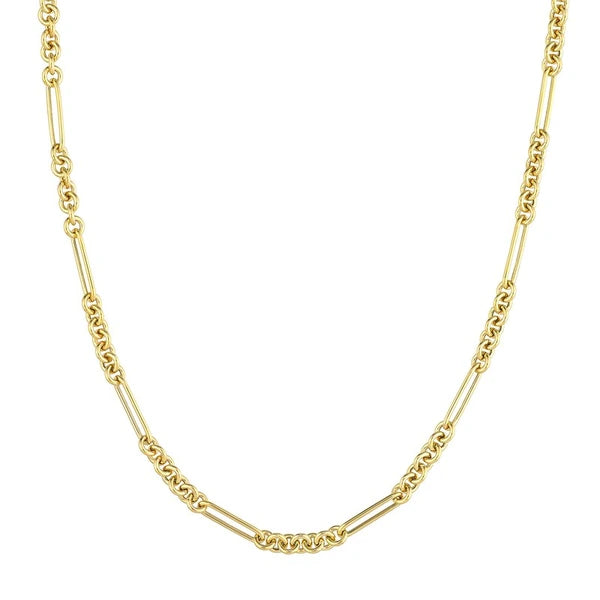 7+1 Round Paper Clip Chain with Pear Lock