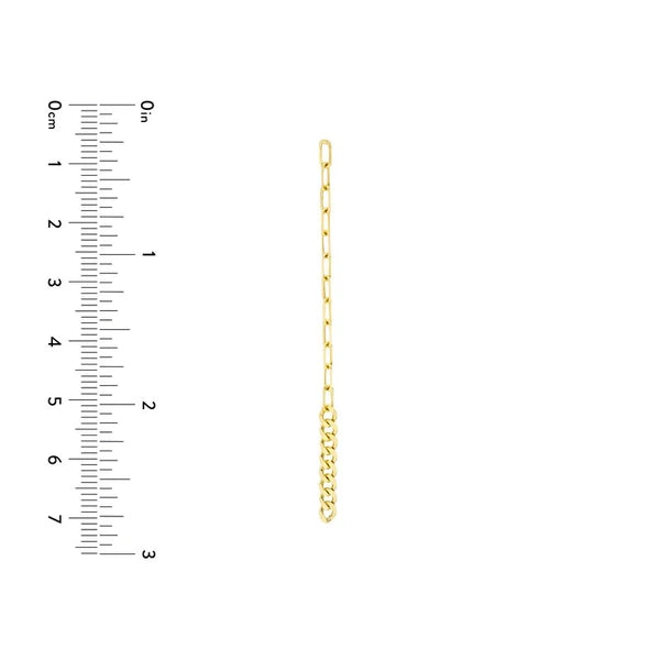 50/50 Paper Clip + Curb Long Drop Earrings