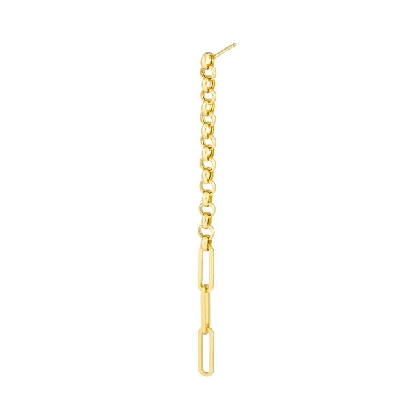 50/50 Rolo + Paper Clip Long Drop Earrings