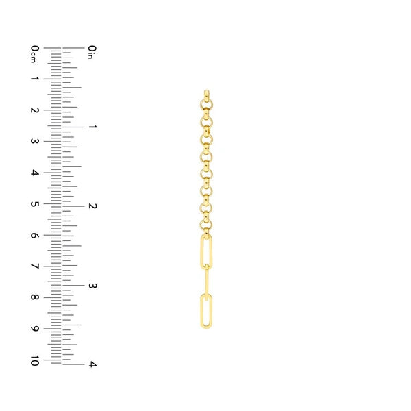 50/50 Rolo + Paper Clip Long Drop Earrings