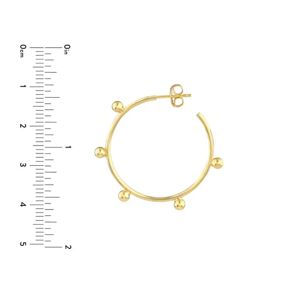 Round Beaded Wire Post Hoops
