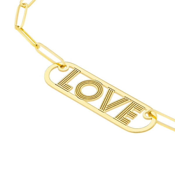 Love Paper Clip Necklace