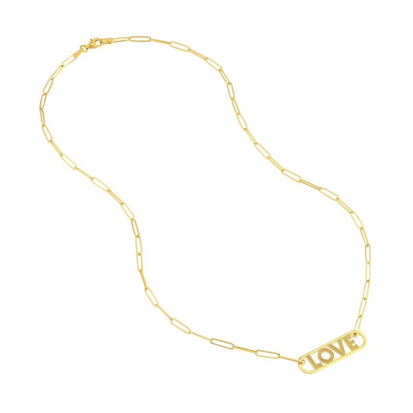 Love Paper Clip Necklace