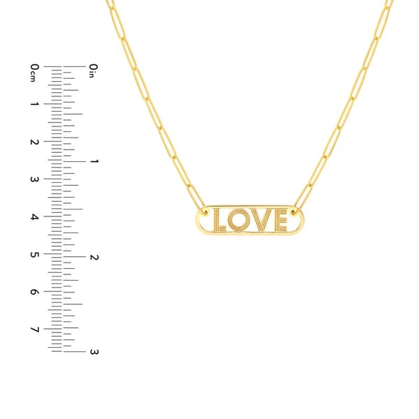 Love Paper Clip Necklace