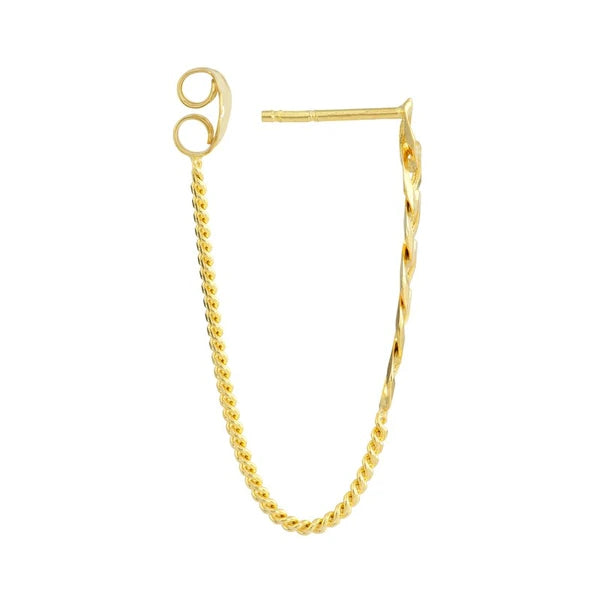 50/50 Curb Chain Front-to-Back Earrings