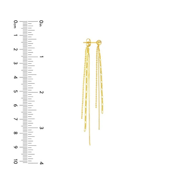 Mixed Tassel Front & Back Earrings