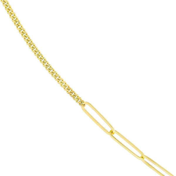 50/50 Paper Clip + Curb Split Chain