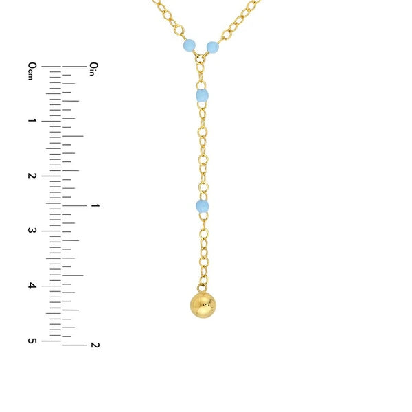 Light Blue EN/Amel Layered Lariat Necklace