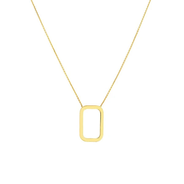 Rounded Rectangle Pendant Necklace