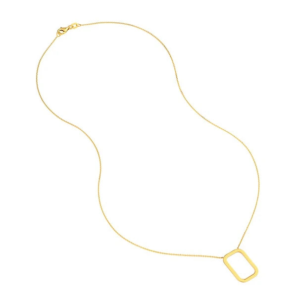 Rounded Rectangle Pendant Necklace